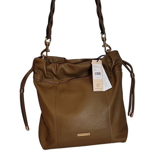 NWT - Rebecca Minkoff - Alex Slouchy Leather Shoulder Bag - Military - Tan - Picture 8 of 16